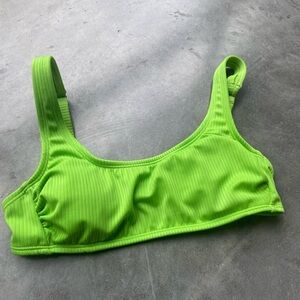 Wild Fable Women’s Small Swimsuit Lime Green Ribbed Top